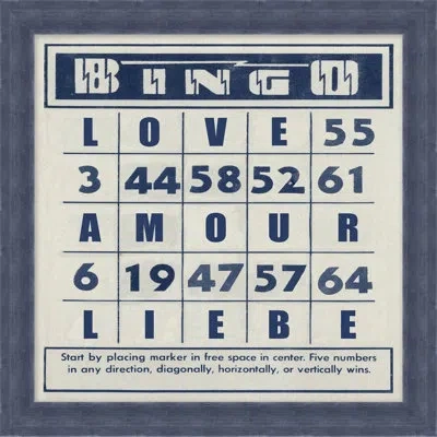 Wendover Art Group Bingo 6 - Picture Frame Textual Art On Paper In Cream;navy