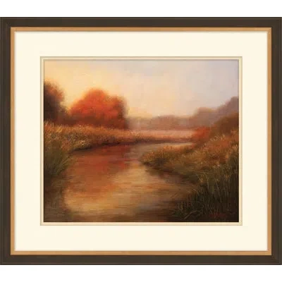 Wendover Art Group Bitter Sweet October - Picture Frame Painting On Paper In Green;red;beige