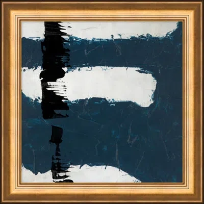 Wendover Art Group Black And Blue 5 By Thom Filicia - Single Picture Frame Painting On Canvas In Blue;black;white