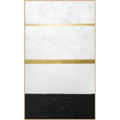 Wendover Art Group Black And Gold 2 By Thom Filicia - Floater Frame Painting Print On Canvas In Black;white;gold