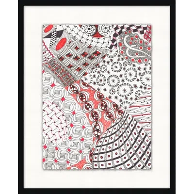 Wendover Art Group Black And White And Red All Over 1 - Picture Frame Graphic Art On Paper In Black;white;red