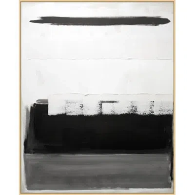 Wendover Art Group Black And White Block By Thom Filicia - Floater Frame Painting On Canvas In Black;gray