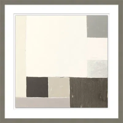 Wendover Art Group Block Abstract 1 - Picture Frame Graphic Art On Paper In Gray;beige;dark Brown