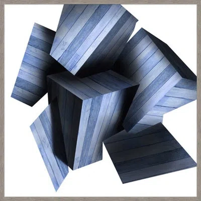 Wendover Art Group Blocked 2 By Thom Filicia - Picture Frame Photograph On Paper In Light Blue