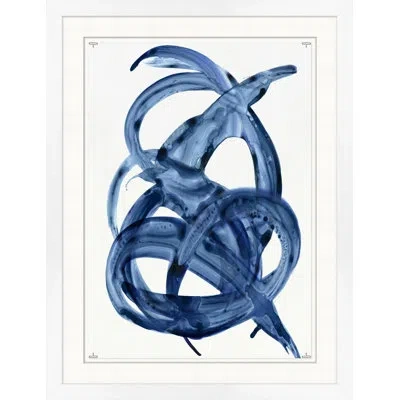 Wendover Art Group Blue Fluidity 1 By Thom Filicia - Picture Frame Painting On Paper In Cobalt Blue