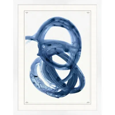 Wendover Art Group Blue Fluidity 3 By Thom Filicia - Picture Frame Painting On Paper In Cobalt Blue