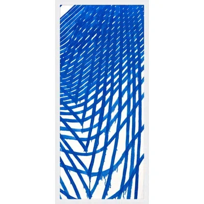 Wendover Art Group Blue Graph 2 - Picture Frame Painting On Paper In White;navy