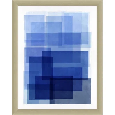 Wendover Art Group Blue Layer 2 - Picture Frame Painting On Paper In Blue;white