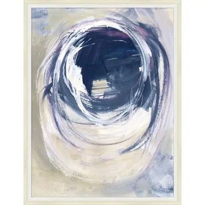 Wendover Art Group Blue Orbit - Picture Frame Painting On Paper In Blue;beige;navy