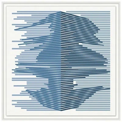 Wendover Art Group Blue Perspective 1 - Picture Frame On Paper In Blue;green