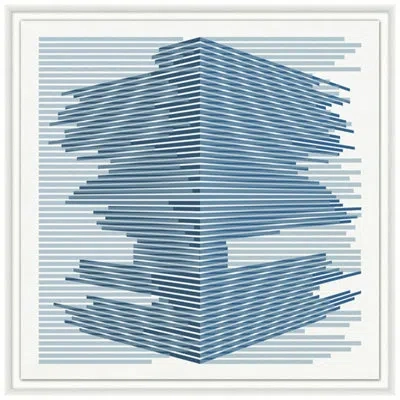 Wendover Art Group Blue Perspective 2 - Picture Frame Painting On Paper In Blue;green