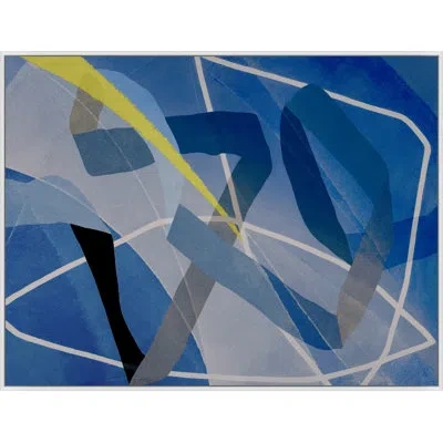 Wendover Art Group Bluebird Abstract By Lillian August - Floater Frame Graphic Art On Canvas In Blue;gray