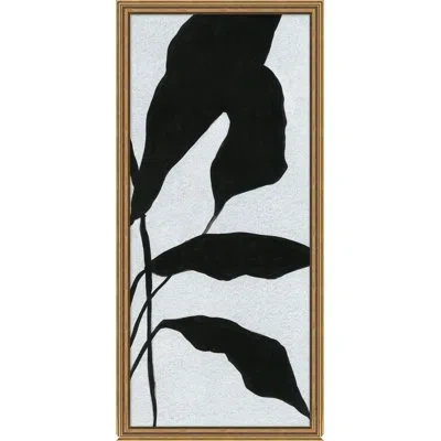 Wendover Art Group Bold Leaves 4 - Picture Frame Graphic Art On Paper In Black;gray