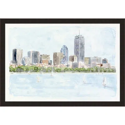 Wendover Art Group Boston Skyline - Picture Frame Painting In Blue;green;gray