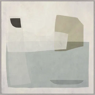 Wendover Art Group Bourne By Christopher Kennedy - Floater Frame Painting On Canvas In Blue;gray;beige