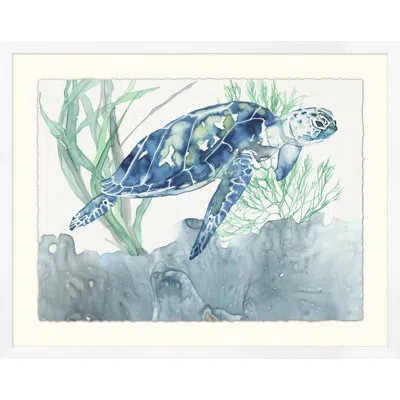 Wendover Art Group Bouyant Sea Turtle 1 - Picture Frame Painting In Multi