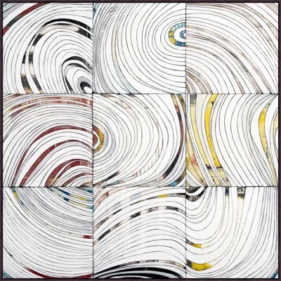 Wendover Art Group Breaking The Grid By Christopher Kennedy - Floater Frame Graphic Art On Canvas In Brown;white;yellow