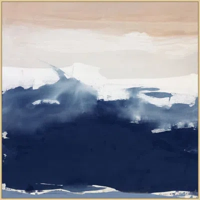 Wendover Art Group Breaking Through By Lillian August - Floater Frame Painting On Canvas In Blue;white;beige