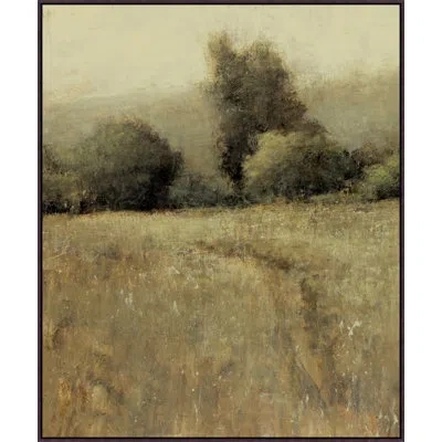 Wendover Art Group Brush Trail By Lillian August - Floater Frame Painting On Canvas In Brown;green