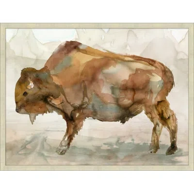 Wendover Art Group Brute Bison 2 - Picture Frame Painting In Brown
