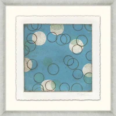 Wendover Art Group Bubbles 5 - Picture Frame Painting On Paper In Blue;white