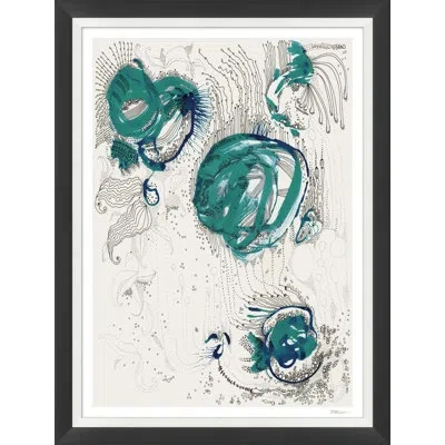 Wendover Art Group Bubbles Now - Picture Frame Painting On Paper In White;green