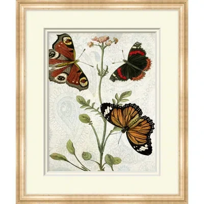 Wendover Art Group Butterfly Pattern 2 - Picture Frame Painting In Blue;black;green;orange