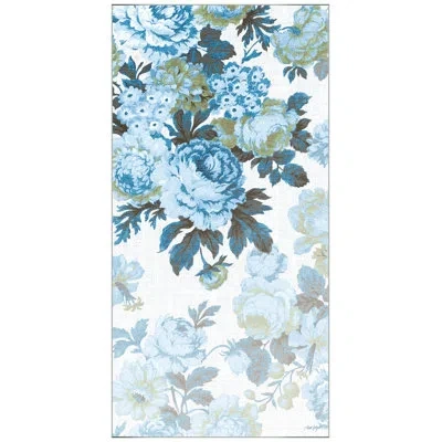 Wendover Art Group Cabbage Rose Panel 1 By Lillian August - Floater Frame Painting On Canvas In Blue;beige