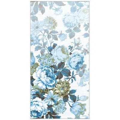 Wendover Art Group Cabbage Rose Panel 2 By Lillian August - Floater Frame Painting On Canvas In Blue;beige