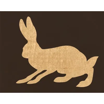 Wendover Art Group Cabin Collection Bunny - Unframed Graphic Art In Black;gold