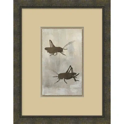 Wendover Art Group Cabin Collection Grasshoppers - Picture Frame Painting On Paper In Black;gray