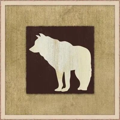 Wendover Art Group Cabin Collection Lone Wolf - Picture Frame Graphic Art On Paper In Brown;ivory