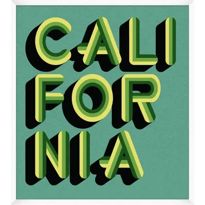 Wendover Art Group California Teal And Green By Christopher Kennedy - Picture Frame Textual Art On Paper In Black;green;yellow;teal