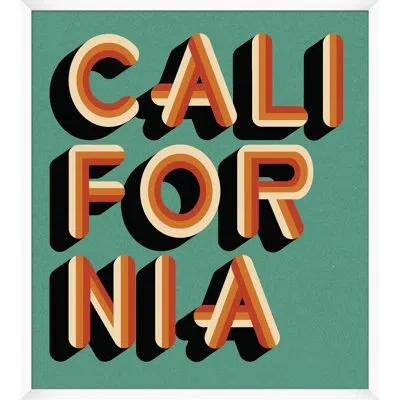Wendover Art Group California Teal And Orange By Christopher Kennedy - Picture Frame Textual Art On Paper In Black;orange;teal