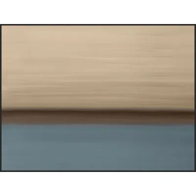 Wendover Art Group Calm Horizon 1 By Thom Filicia - Floater Frame Painting On Canvas In Blue;brown