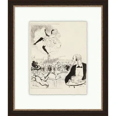 Wendover Art Group Can Can Dancer - Picture Frame Drawing Print On Paper In Black;beige