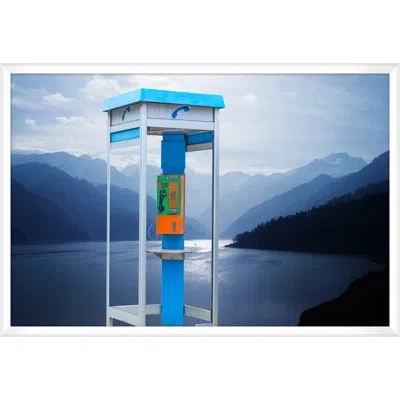 Wendover Art Group Can You Hear Me Now By Thom Filicia - Picture Frame Photograph On Canvas In Blue;black;white;orange