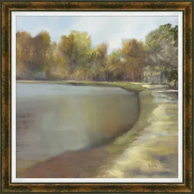 Wendover Art Group Canal Walk - Picture Frame Painting On Paper In Blue;brown;green
