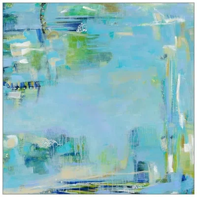 Wendover Art Group Caribbean Breeze - Floater Frame Painting On Canvas In Blue;green;beige