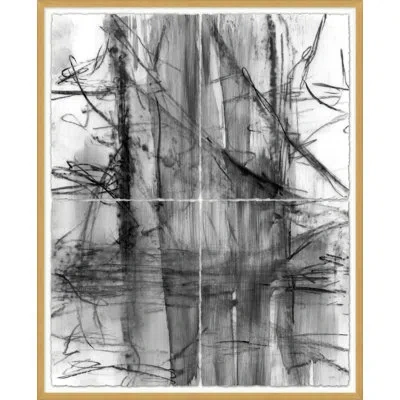 Wendover Art Group Charcoal Graffiti By Thom Filicia - Picture Frame Painting On Paper In Black;white