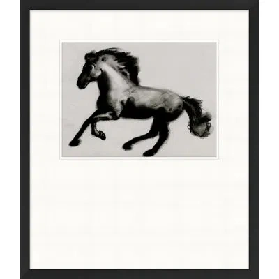 Wendover Art Group Cheval Au Galop 3 - Picture Frame Drawing Print On Paper In Neutral