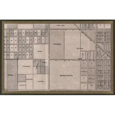 Wendover Art Group Chicago Vintage Grid Map A In Beige,gray,black