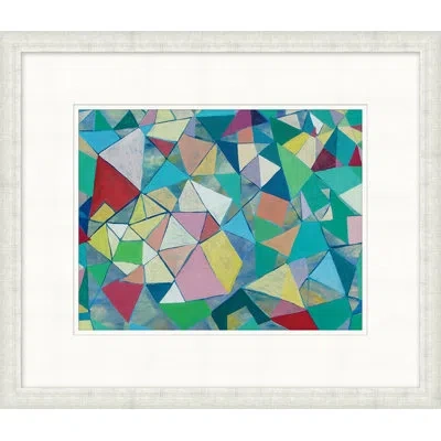 Wendover Art Group Chutes And Ladders 6 - Picture Frame Painting On Paper In Green;yellow;teal