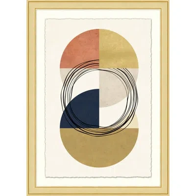 Wendover Art Group Circled 1 - Picture Frame Graphic Art On Paper In Black;brown;red
