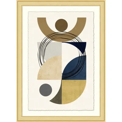 Wendover Art Group Circled 4 - Picture Frame Graphic Art On Paper In Blue;brown;white