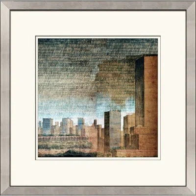 Wendover Art Group City Plan I - Picture Frame Painting On Paper In Blue;brown;gray