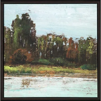 Wendover Art Group Clear Visibility - Floater Frame Painting On Canvas In Blue;brown;green