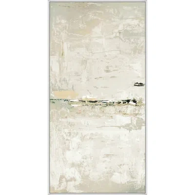 Wendover Art Group Cloudy Horizon 1 - Floater Frame Print On Canvas In Gray,beige,ivory,green
