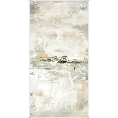 Wendover Art Group Cloudy Horizon 2 - Floater Frame Print On Canvas In Gray,beige,ivory,green