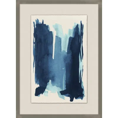Wendover Art Group Cobalt Impressions 2 By Thom Filicia - Shadow Box Painting In Blue;beige